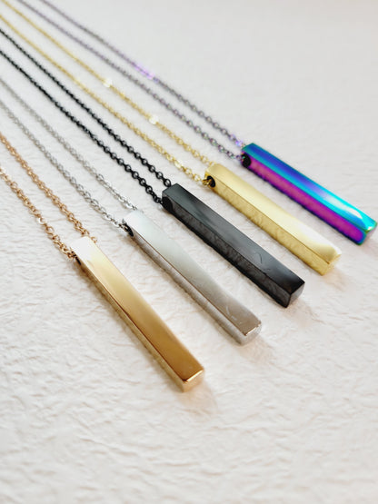 Personalized 3D Bar Necklace