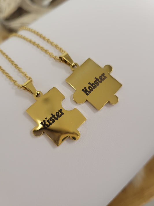 Matching Puzzle Piece Necklace Set – Celebrate Your Special Bond 💝