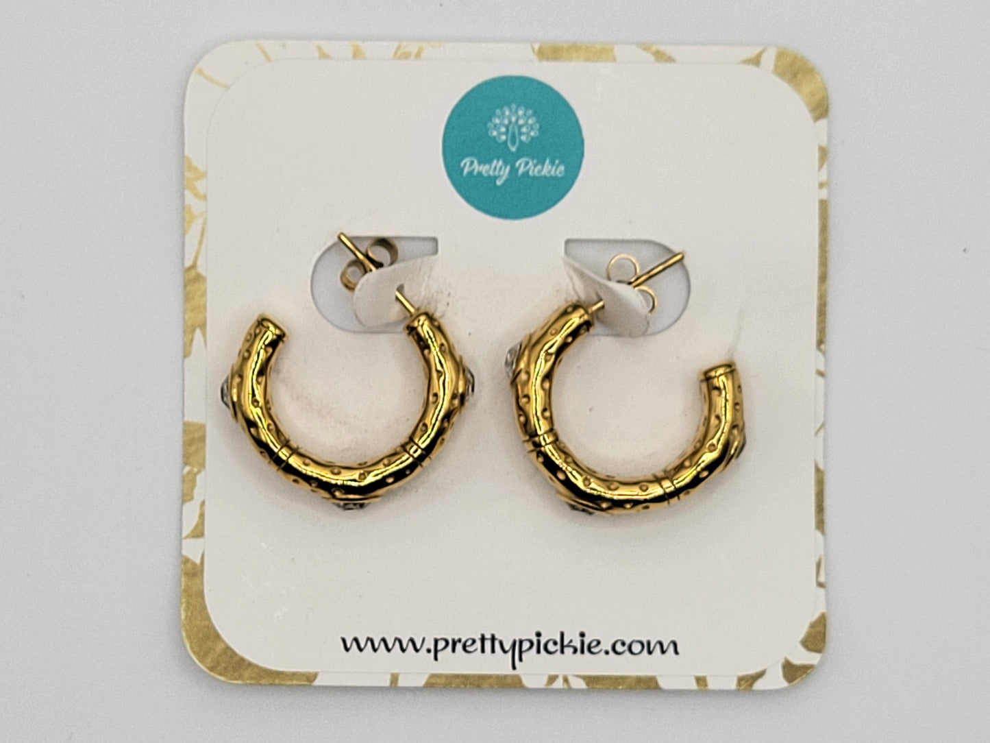 Textured Gold Chunky Hoop Earrings