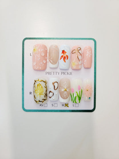 Garden Koi Blossom Press-On Nails