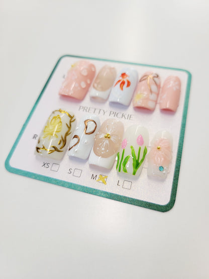 Garden Koi Blossom Press-On Nails
