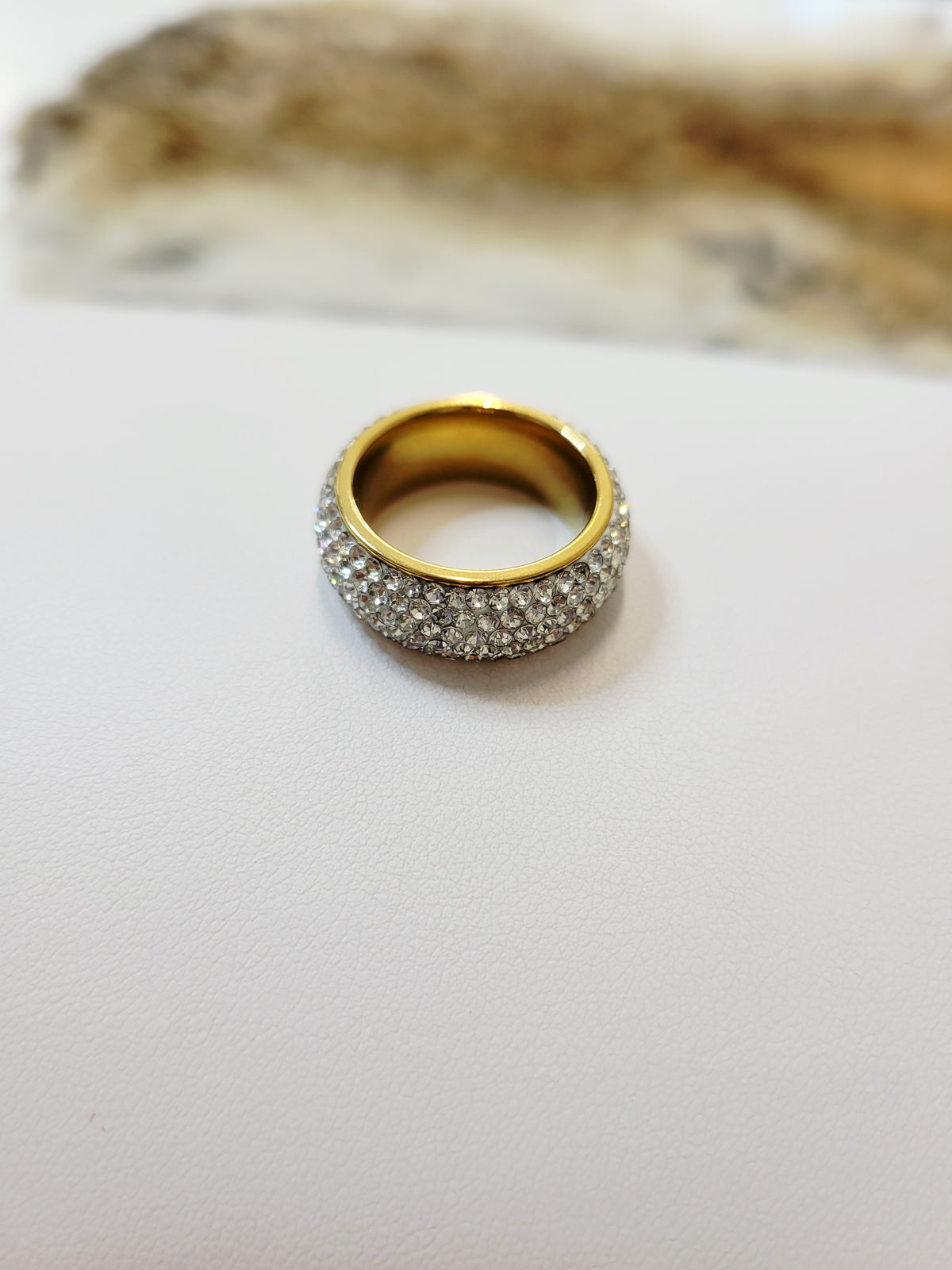 Pavé Dome Statement Ring - 18K Gold Plated