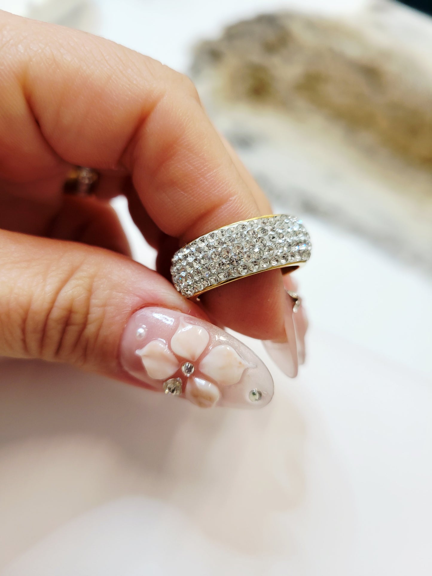 Pavé Dome Statement Ring - 18K Gold Plated
