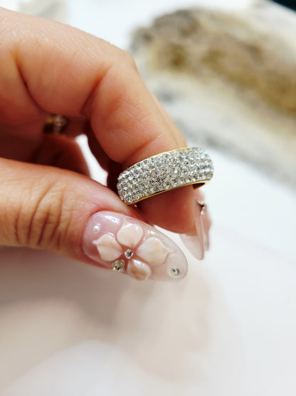 Pavé Dome Statement Ring - 18K Gold Plated