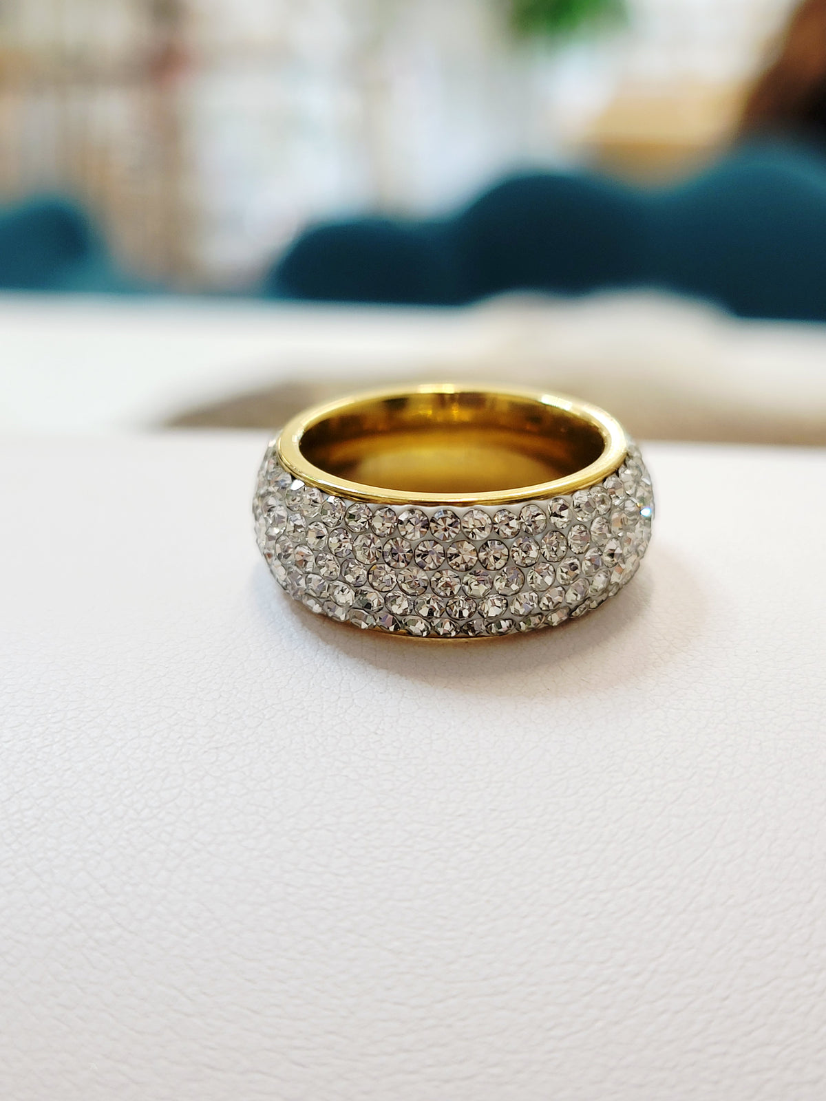 Pavé Dome Statement Ring - 18K Gold Plated