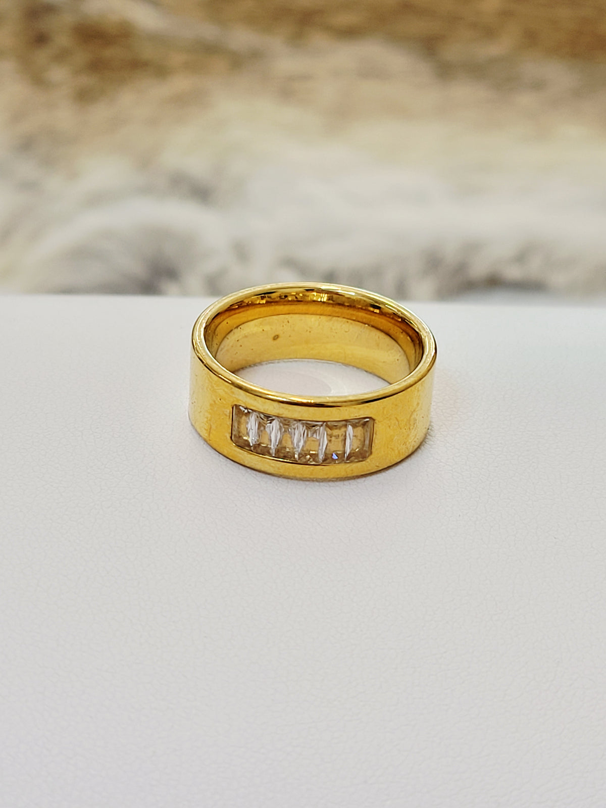 Baguette CZ Band Ring - 18K Gold Plated