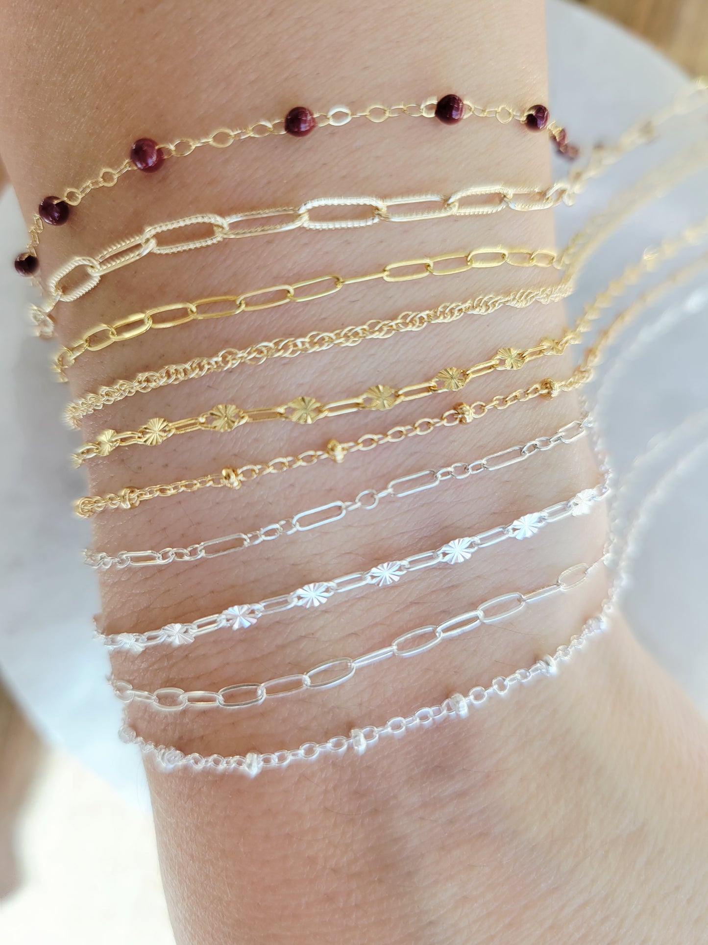 Permanent Jewelry Chain Starter Kit | 10 Curated Chains in 14K Gold Filled & Sterling Silver