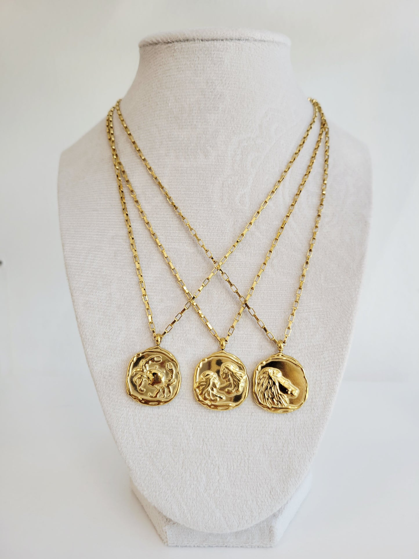 Gold Zodiac Coin Necklace – Choose Your Sign