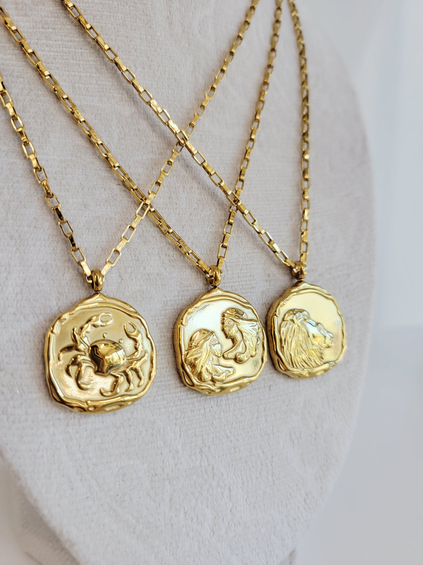 Gold Zodiac Coin Necklace – Choose Your Sign