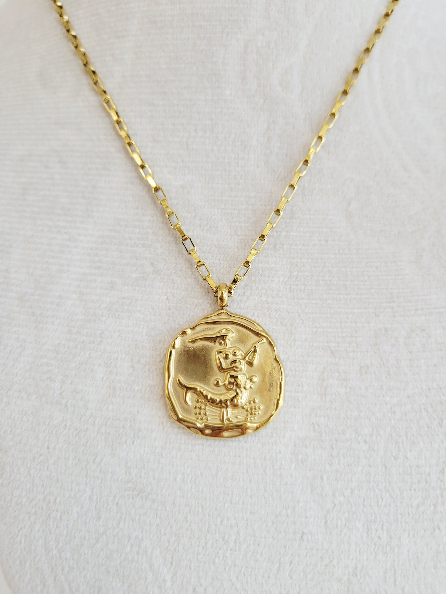Gold Zodiac Coin Necklace – Choose Your Sign