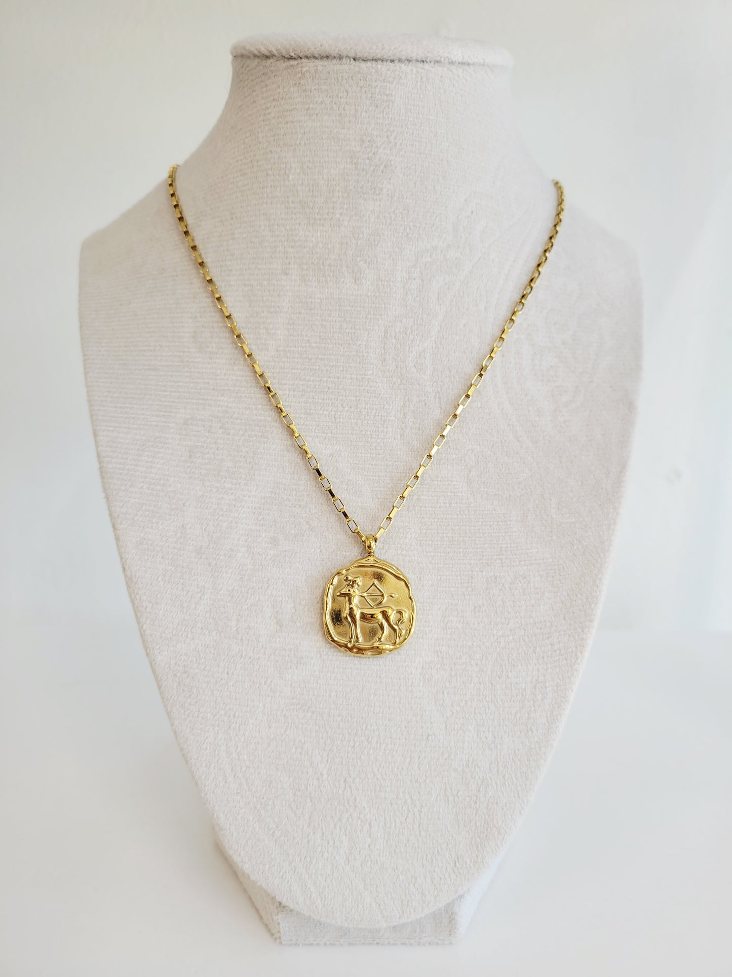 Gold Zodiac Coin Necklace – Choose Your Sign