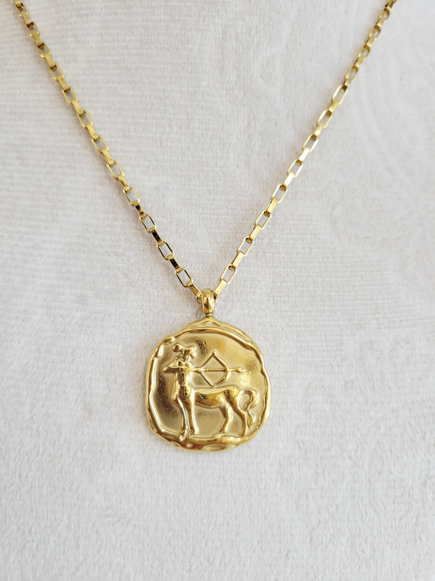 Gold Zodiac Coin Necklace – Choose Your Sign