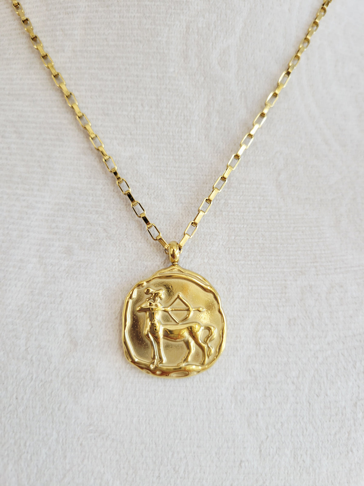 Gold Zodiac Coin Necklace – Choose Your Sign