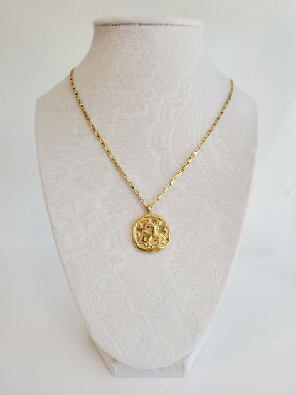 Gold Zodiac Coin Necklace – Choose Your Sign