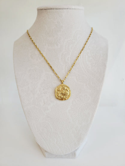 Gold Zodiac Coin Necklace – Choose Your Sign