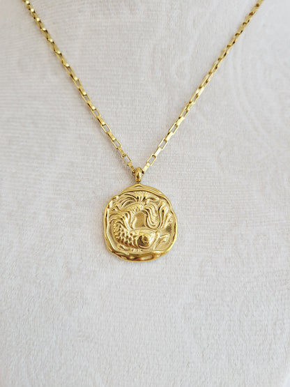 Gold Zodiac Coin Necklace – Choose Your Sign