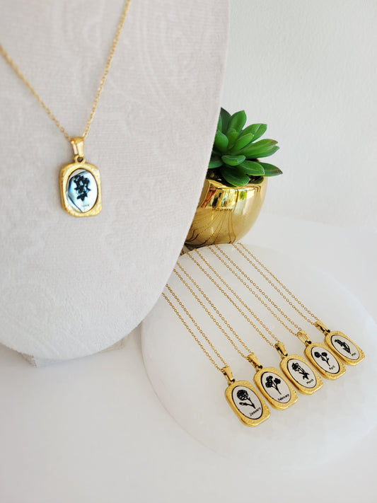 Birth Flower Necklace – Choose Your Birth Month