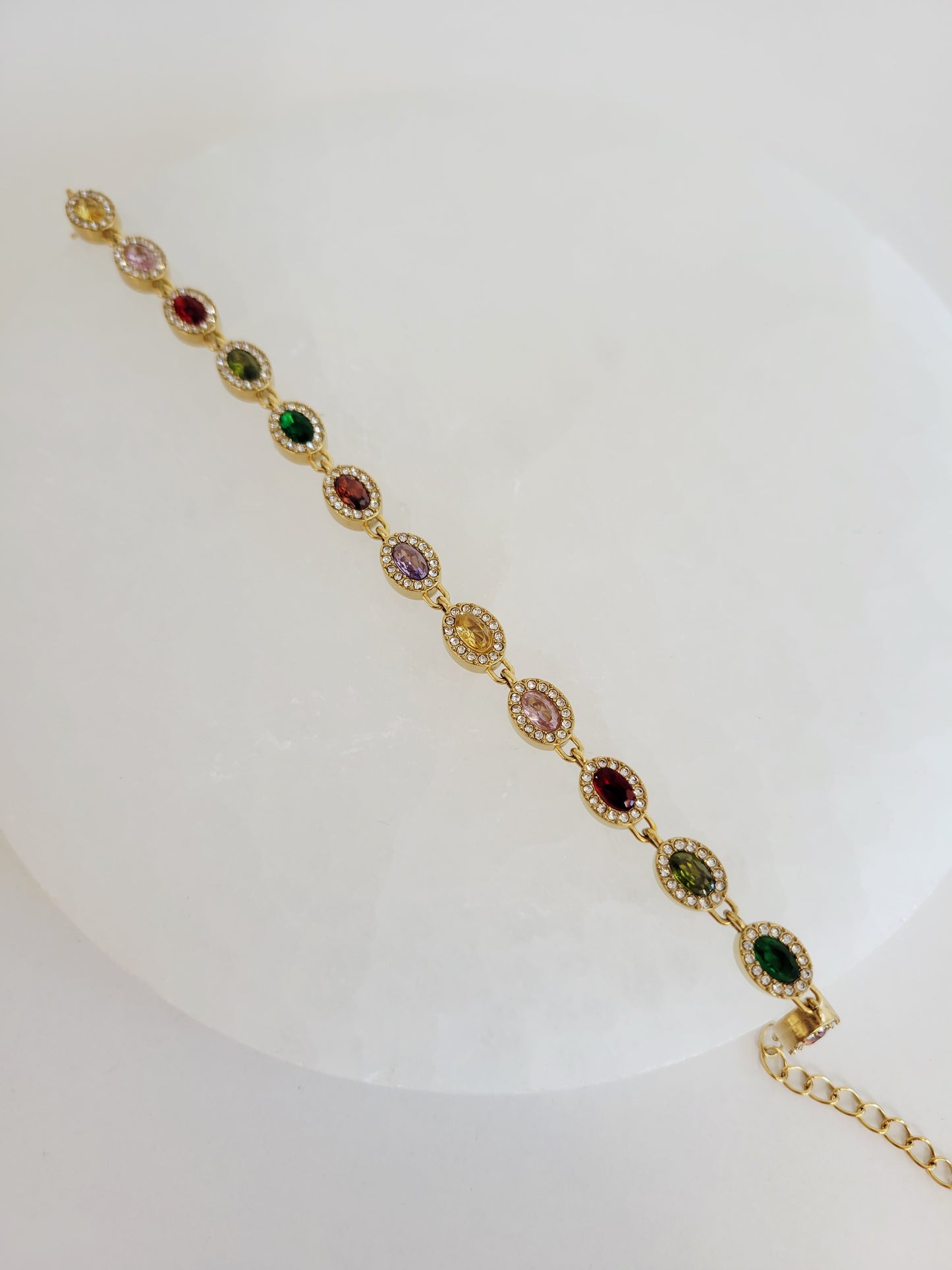 Monaco Oval Crystal Halo Bracelet