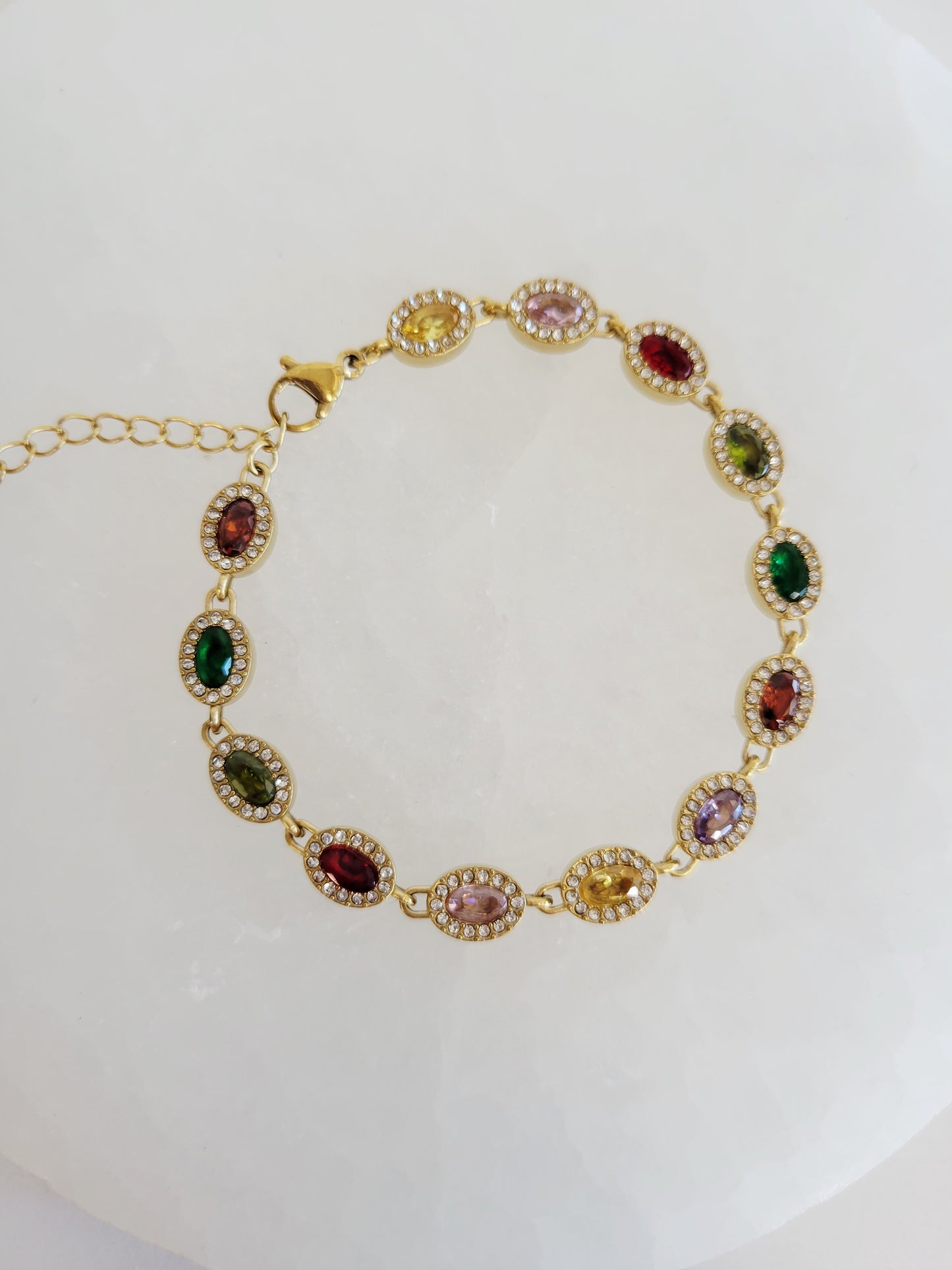 Monaco Oval Crystal Halo Bracelet
