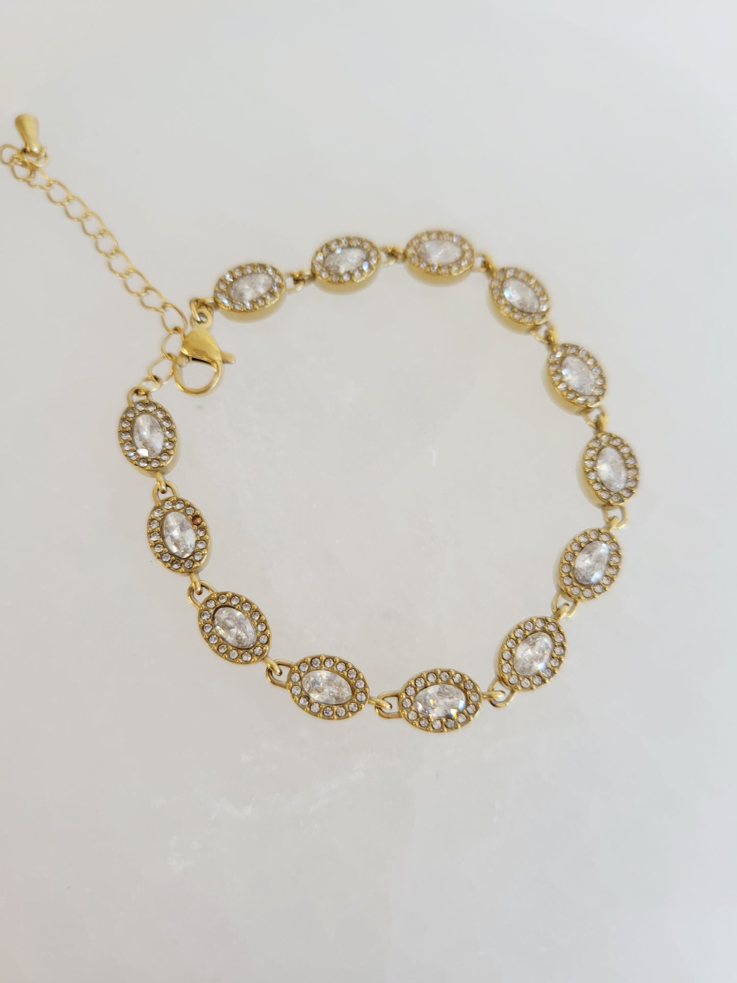 Monaco Oval Crystal Halo Bracelet