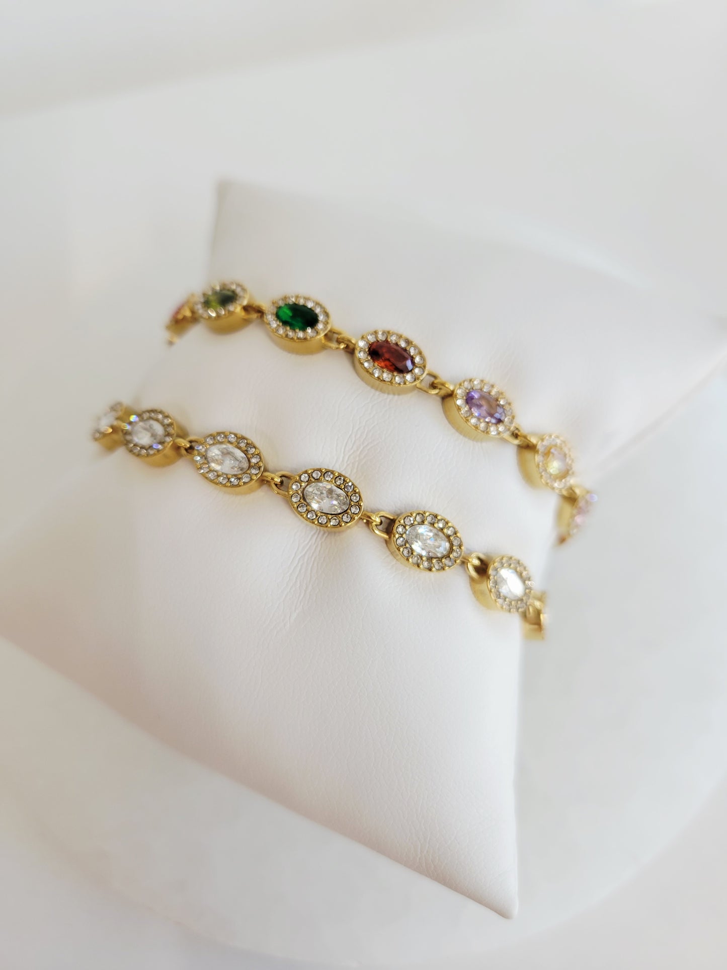 Monaco Oval Crystal Halo Bracelet