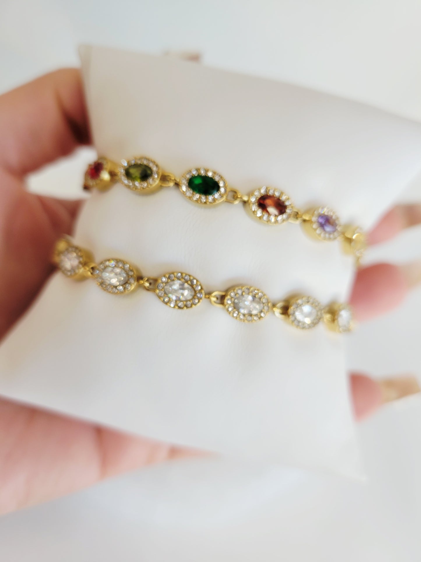 Monaco Oval Crystal Halo Bracelet