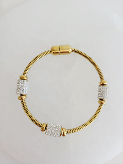 Lumière Crystal Magnetic Bangle Bracelet