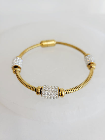 Lumière Crystal Magnetic Bangle Bracelet
