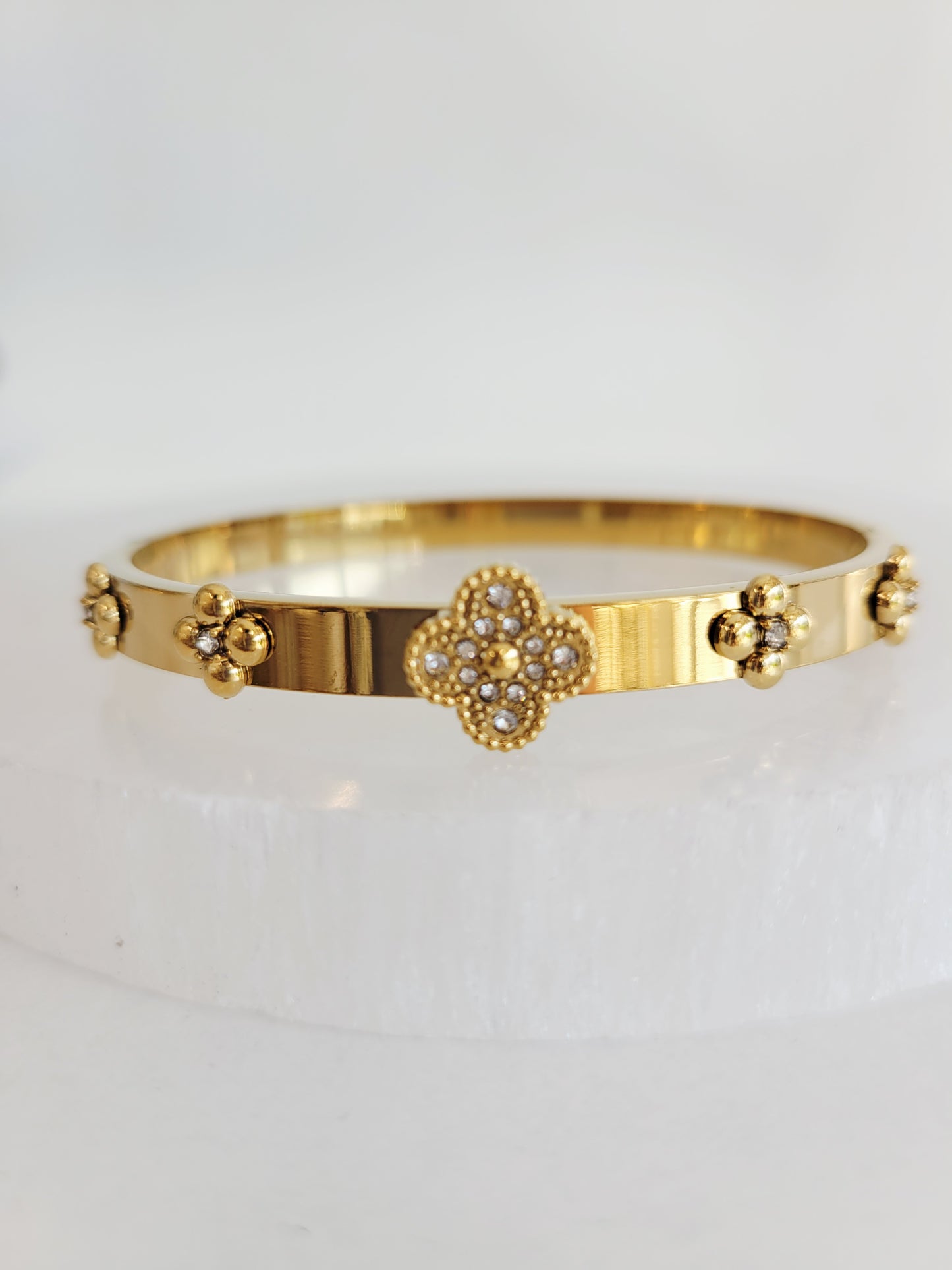 Monaco Crystal Clover Bangle