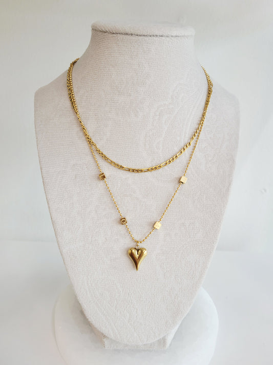Amour Layered Heart Necklace Set
