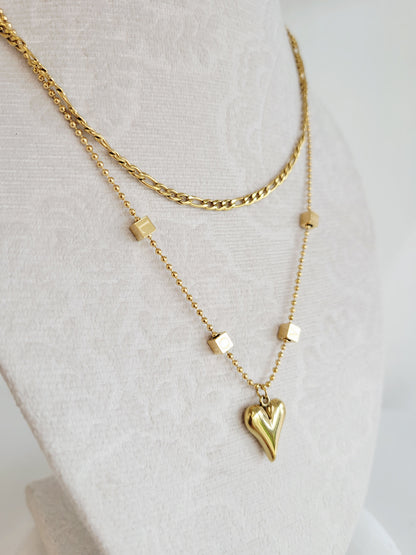 Amour Layered Heart Necklace Set
