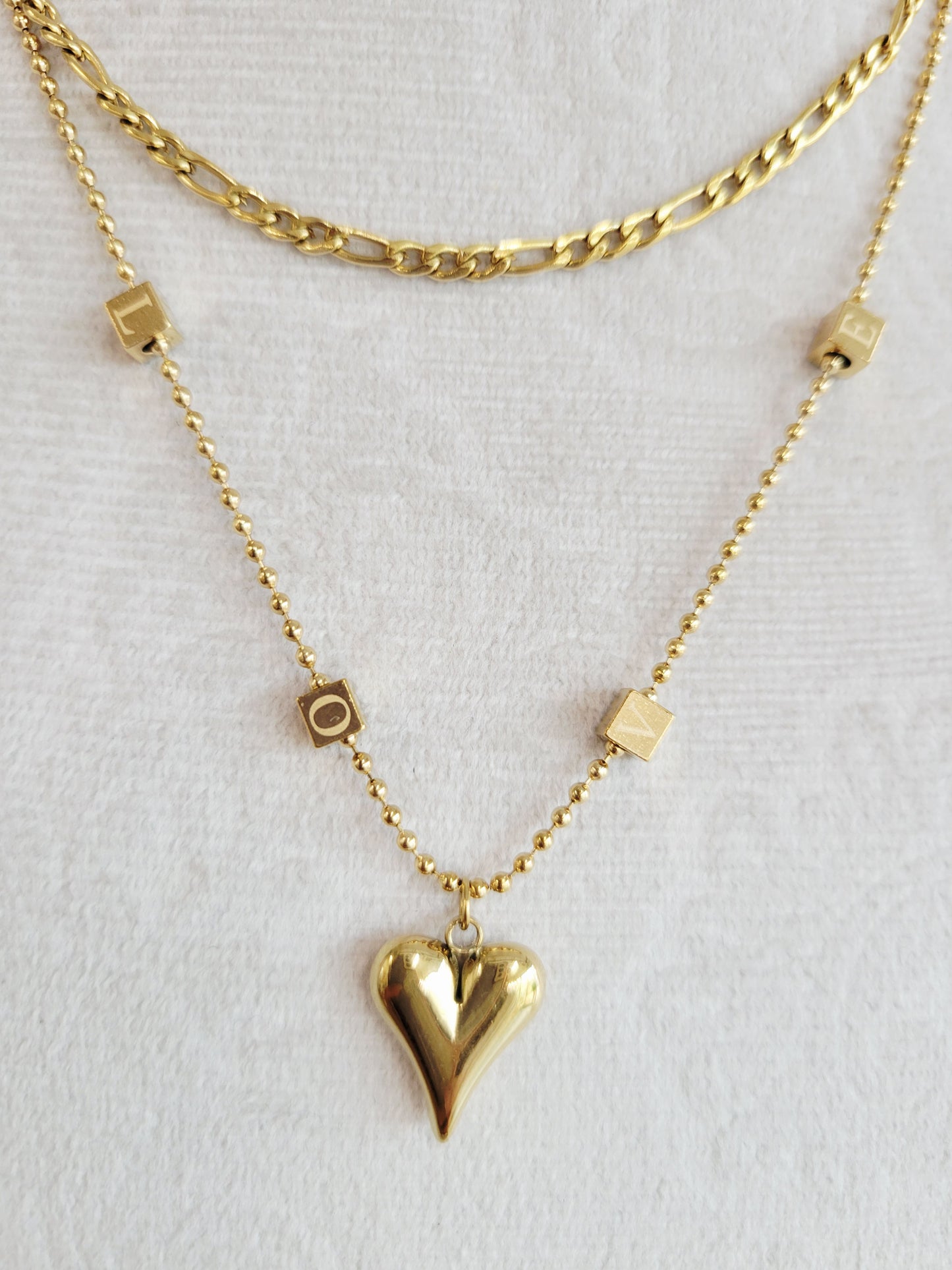 Amour Layered Heart Necklace Set