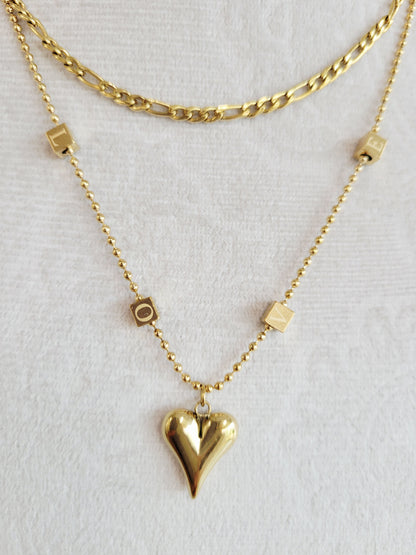 Amour Layered Heart Necklace Set