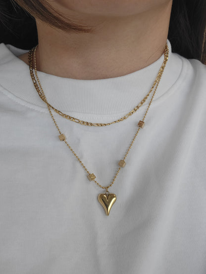 Amour Layered Heart Necklace Set