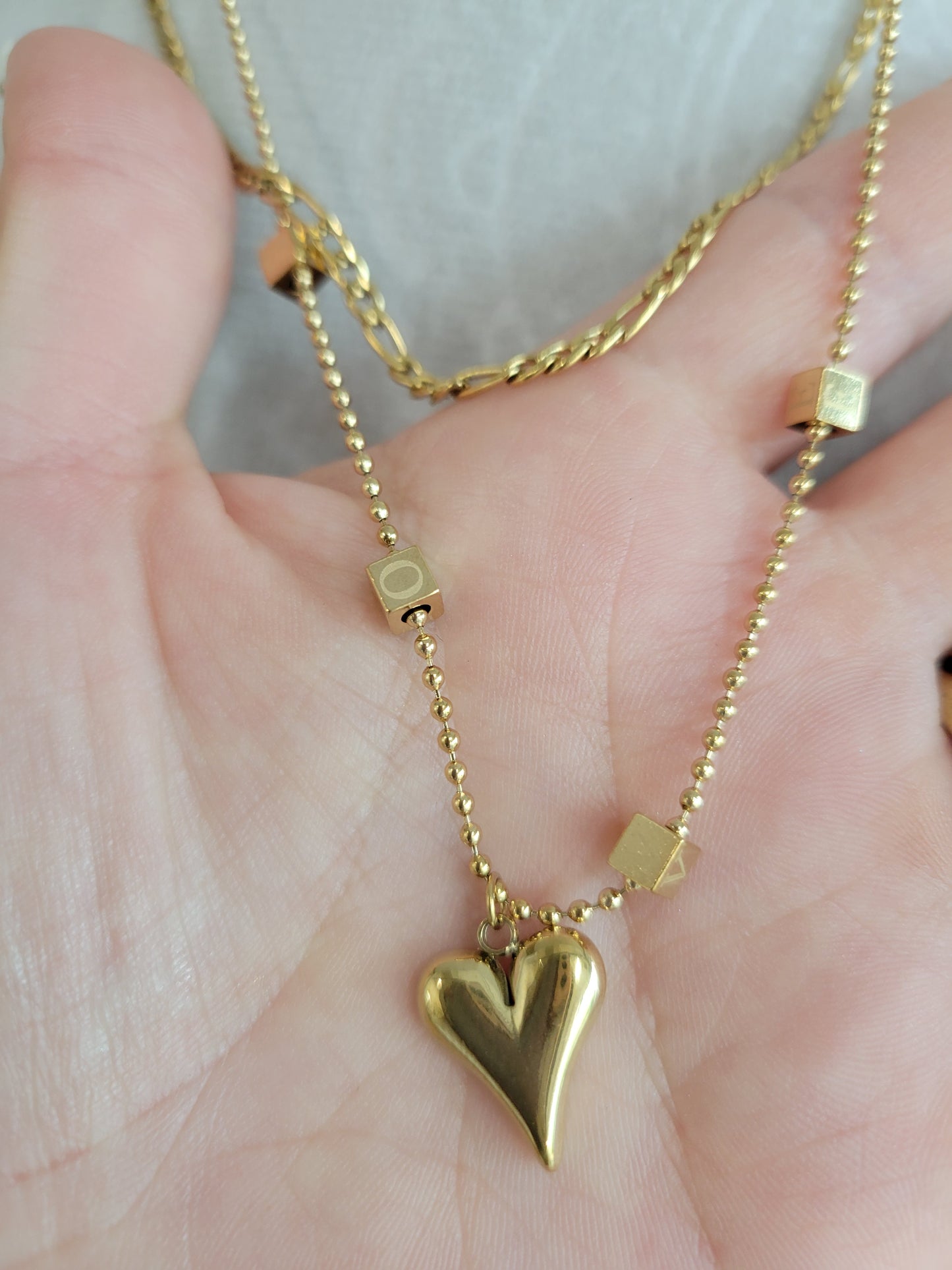 Amour Layered Heart Necklace Set