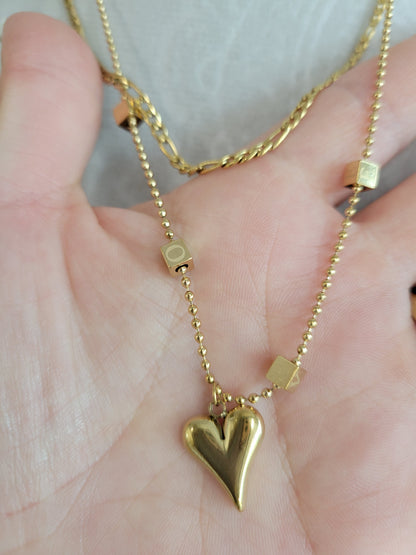 Amour Layered Heart Necklace Set