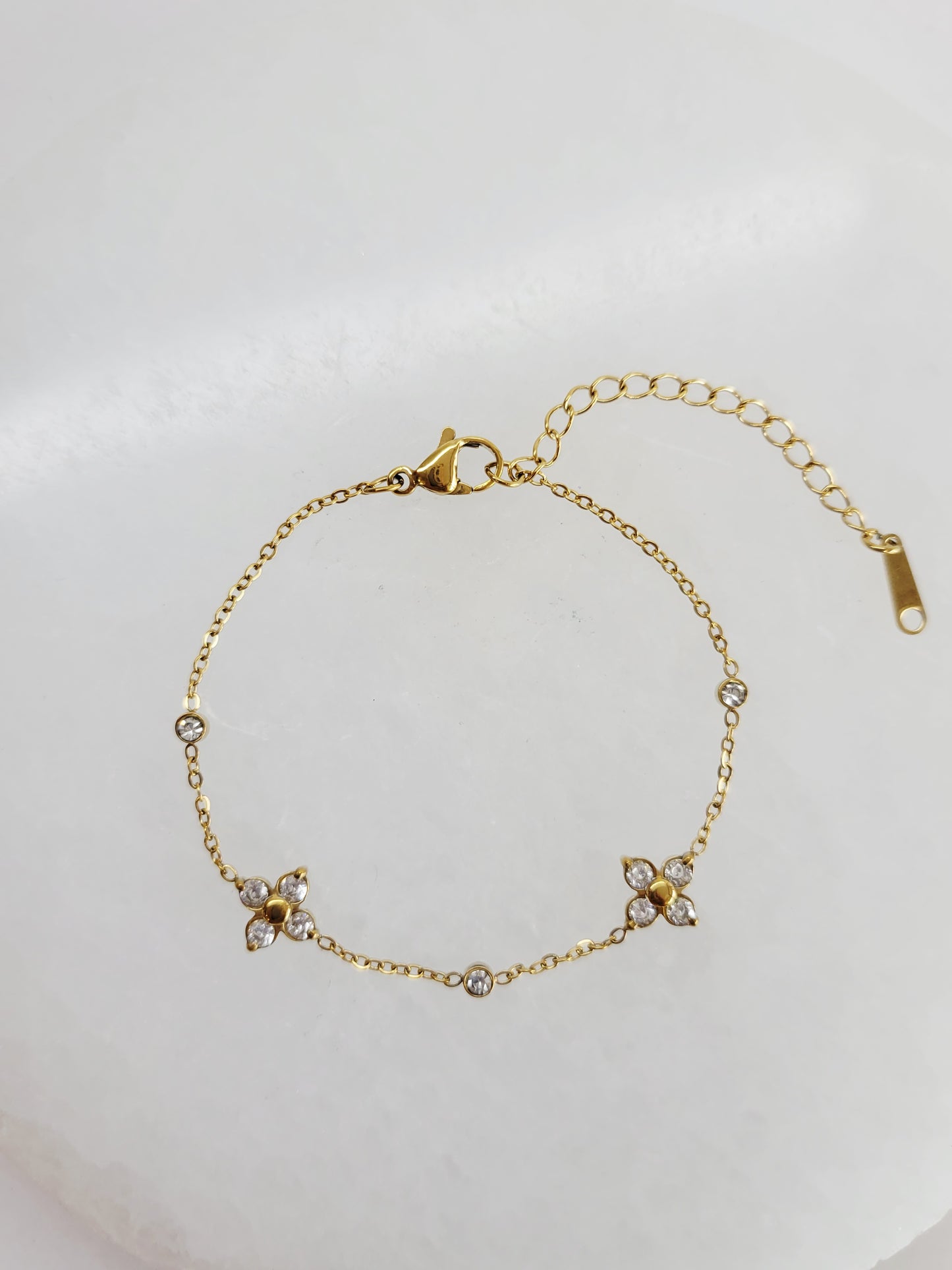 Petite Crystal Clover Bracelet