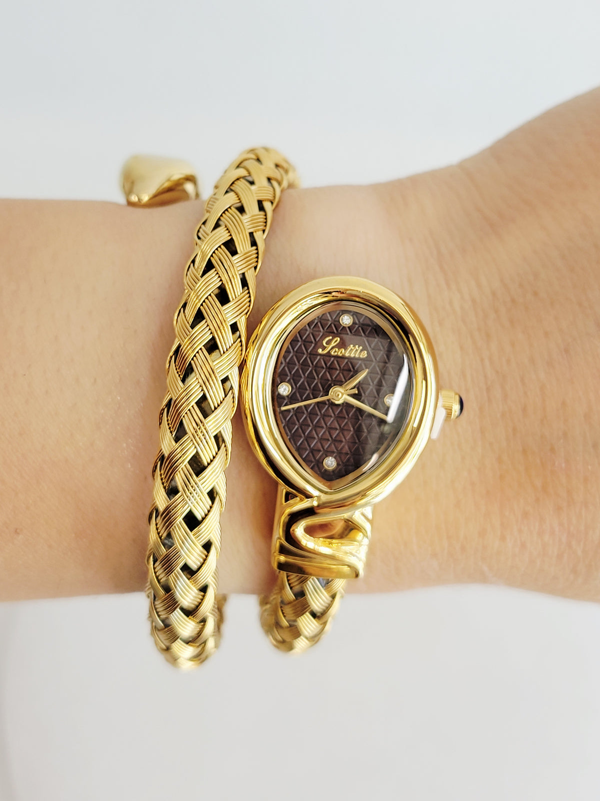 Vintage Woven Oval Bracelet Watch