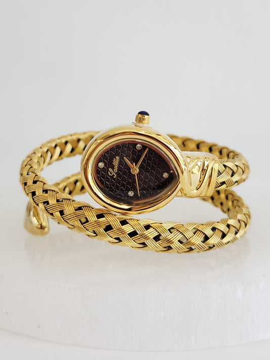 Vintage Woven Oval Bracelet Watch