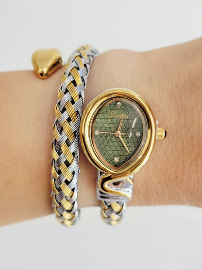 Vintage Woven Oval Bracelet Watch