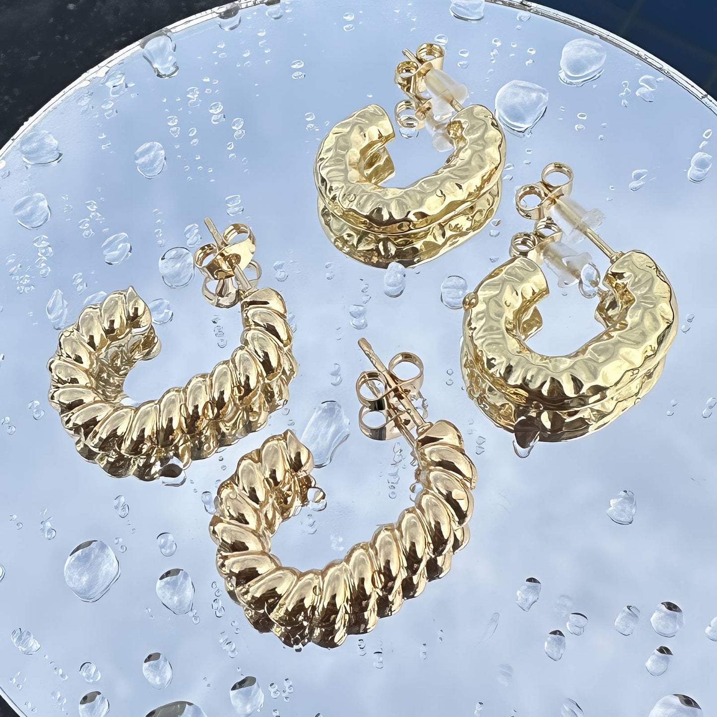 18K gold plated Stainless steel earrings,