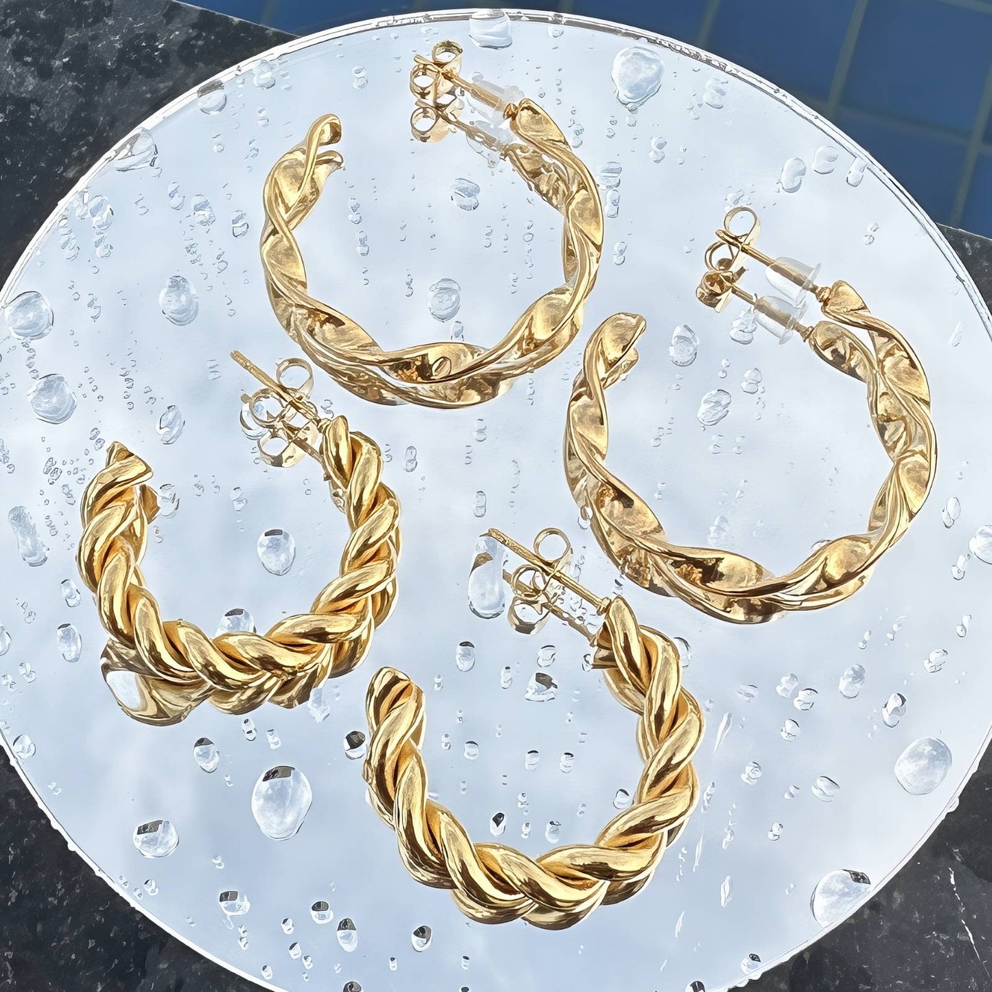 18K gold plated Stainless steel earrings,