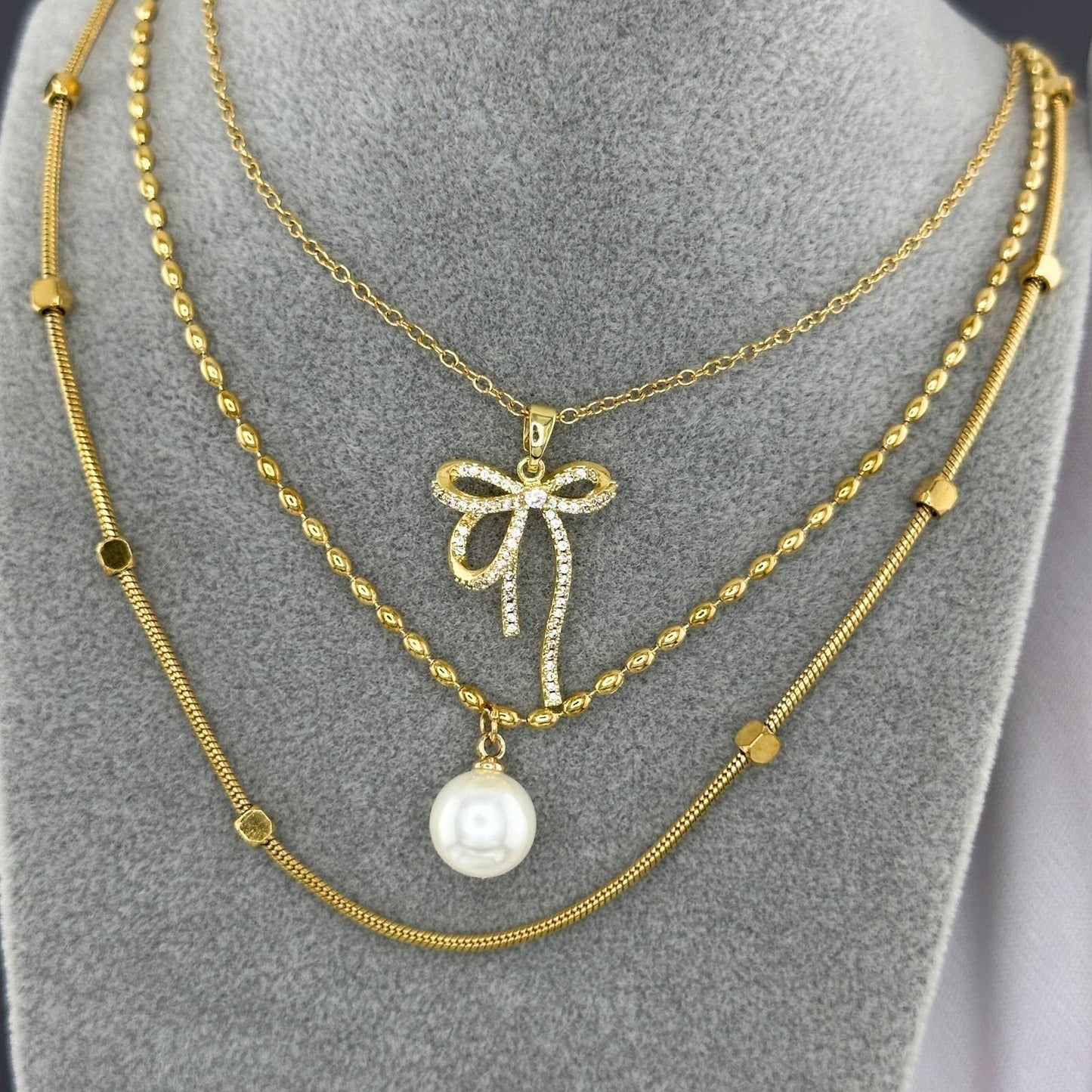 Modern Chain Necklace in 18K Gold Plated Steel