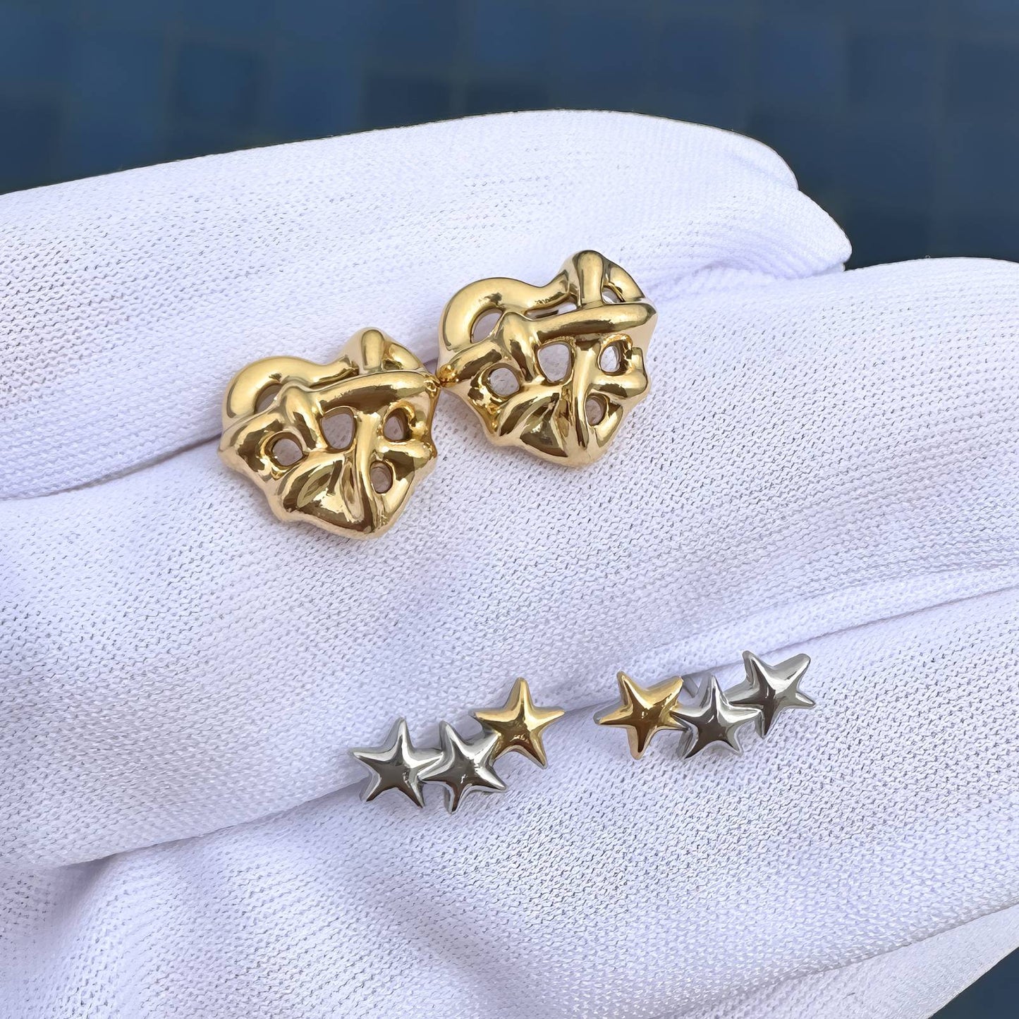 18K gold plated Stainless steel  Stars earrings,