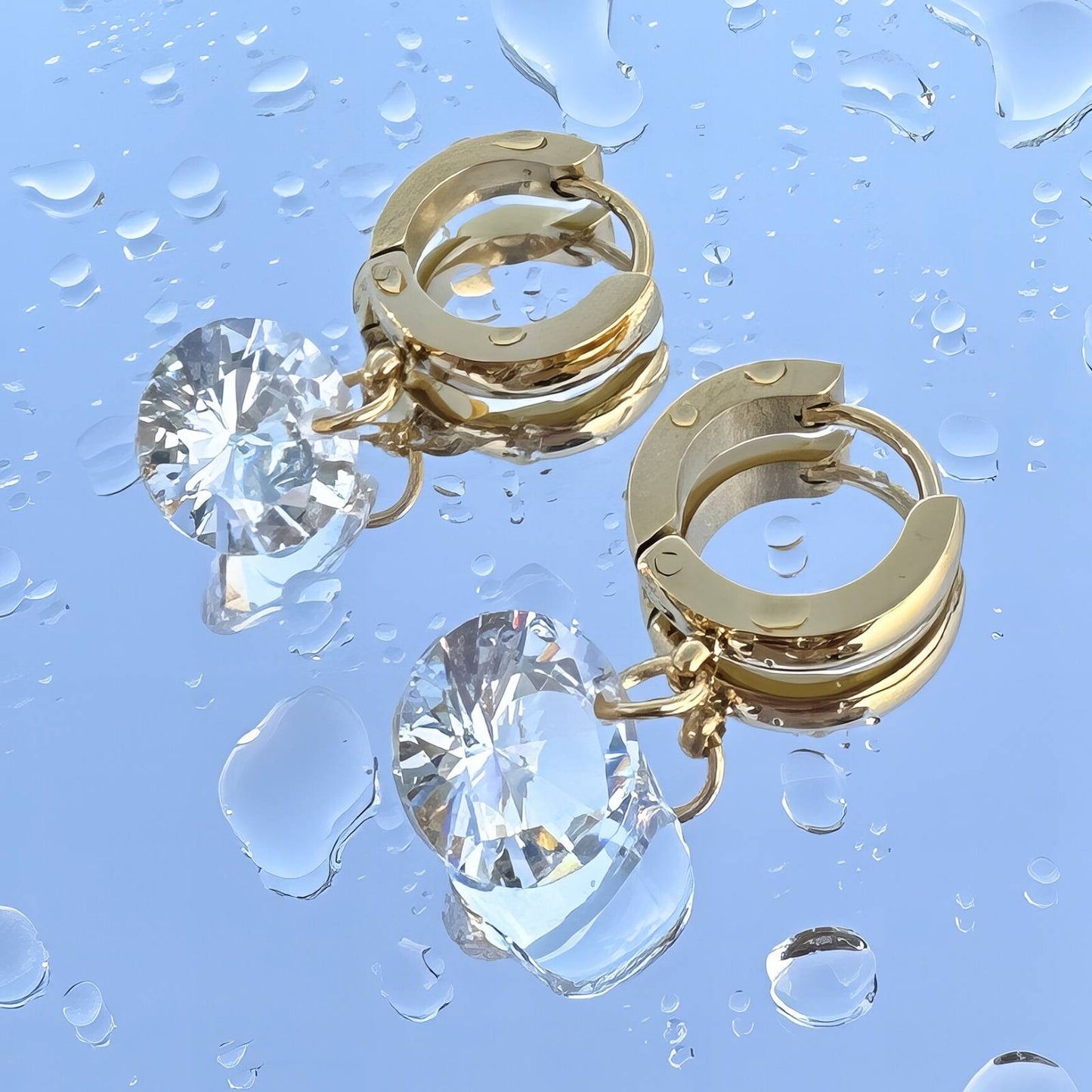 18K gold plated Stainless steel earrings,