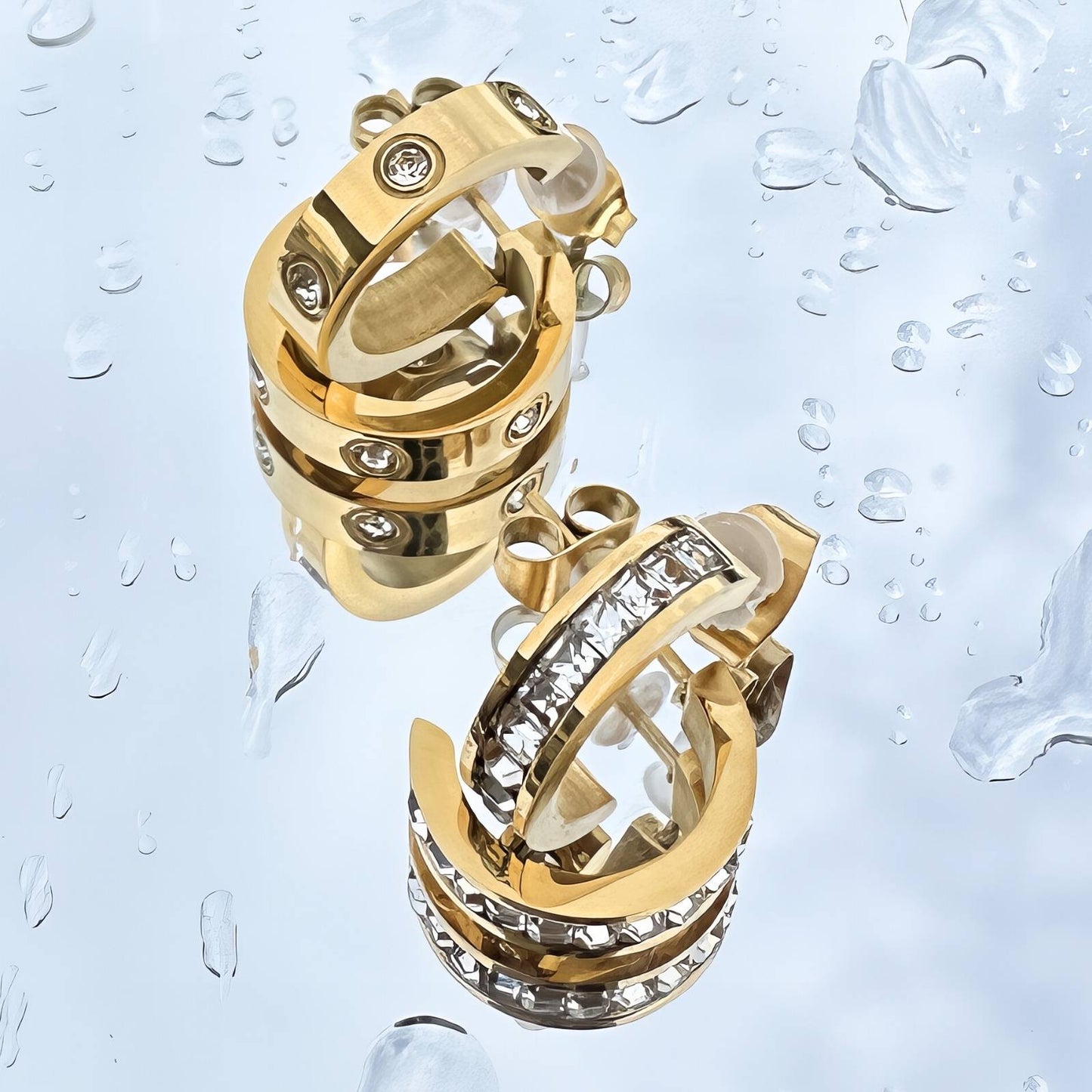 18K gold plated Stainless steel earrings,