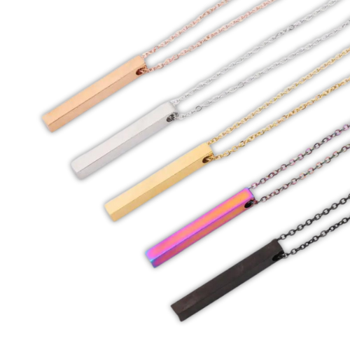 Personalized 3D Bar Necklace