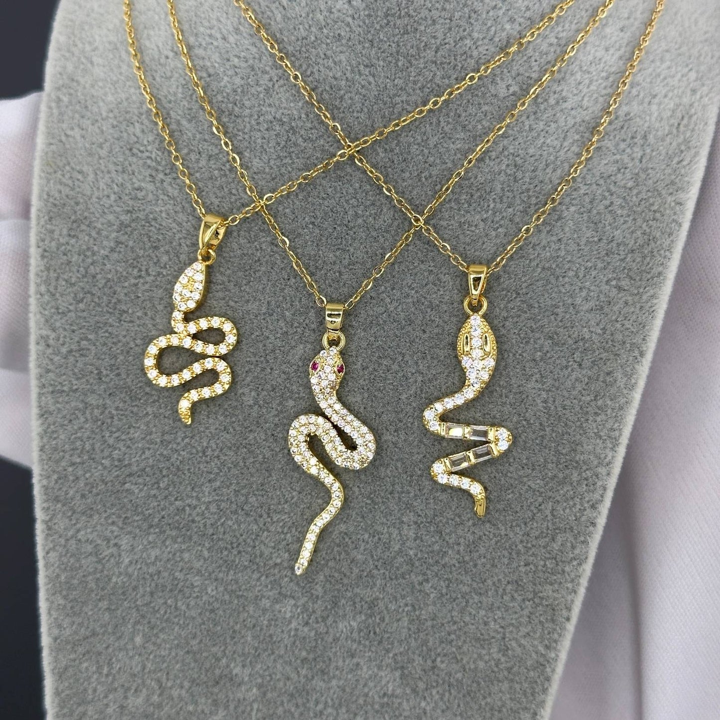 Mystic Snake Design Necklace in 18K Gold Plated Steel