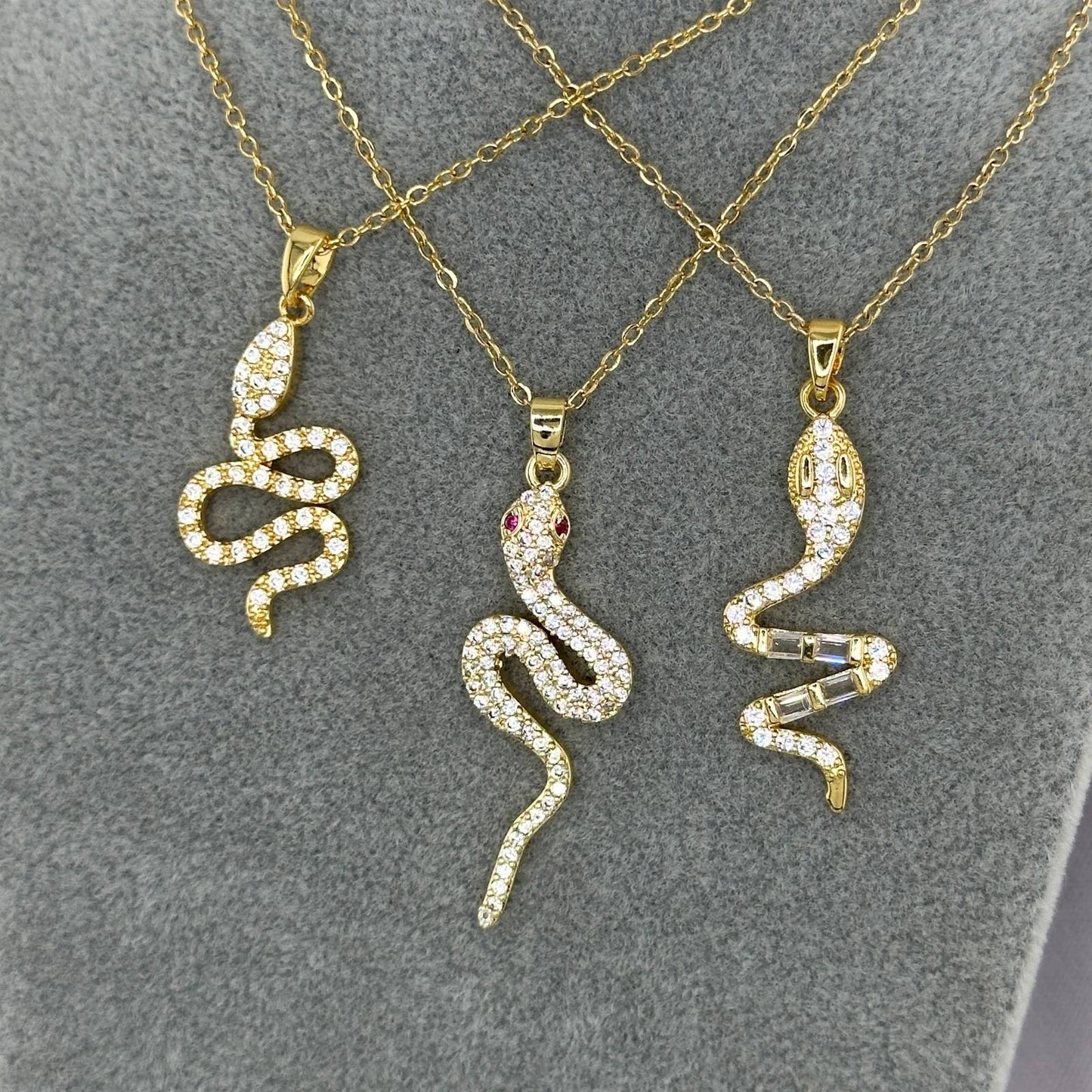 Mystic Snake Design Necklace in 18K Gold Plated Steel