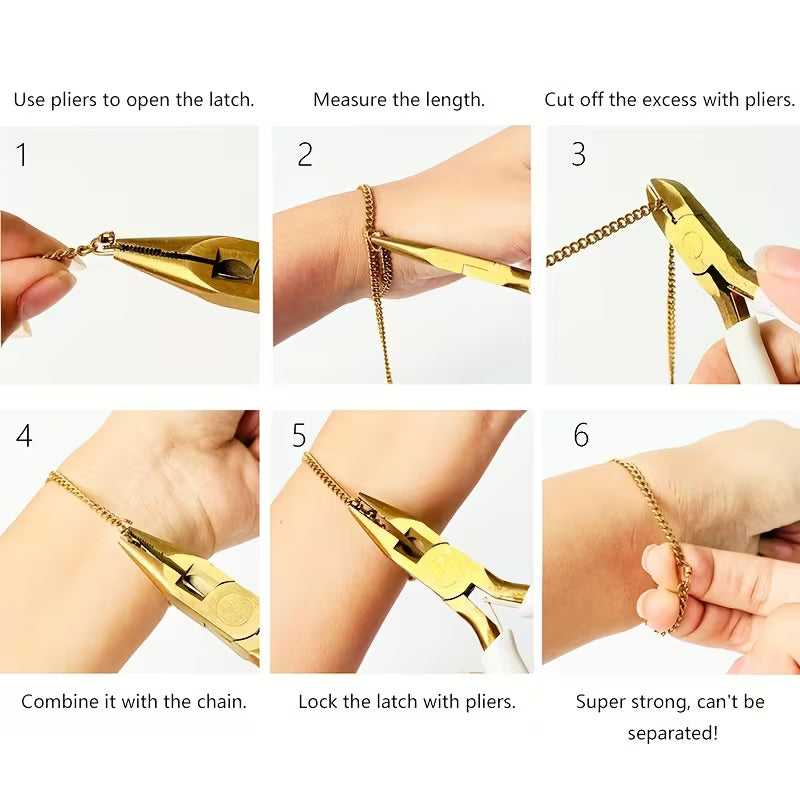 Kit de joyería permanente Forever Link DIY: oro y plata de 18 quilates